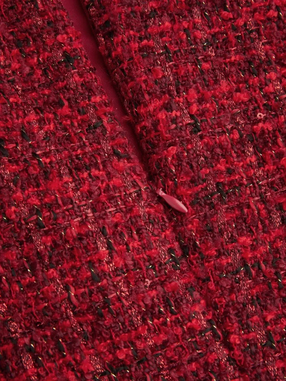 CIDER TWEED BOAT NECK MINI DRESS RED Size XS